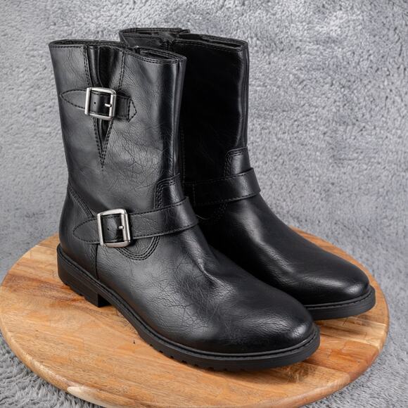 Frye and Co. Men's Ojai Flat Heel Motorcycle Boots Black Size 10.5 M - Picture 1 of 9